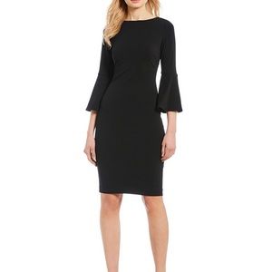 Calvin Klein Black Pencil Dress with Bell Sleeves